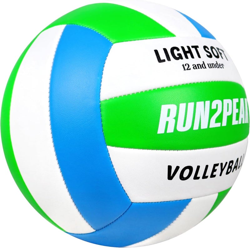 RUN2PEAK Light Soft Volleyball - Light Volleyball Designed for Beginners Kids Youth Teen - Lightweight Volleyballs for Indoor Outdoor Beach Backyard Official Size 5 Training Volley Ball - Image 2